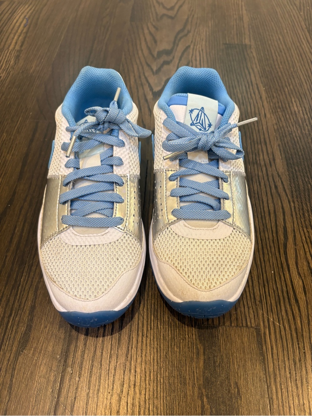 Nike Light Blue and White Mesh Sneakers
